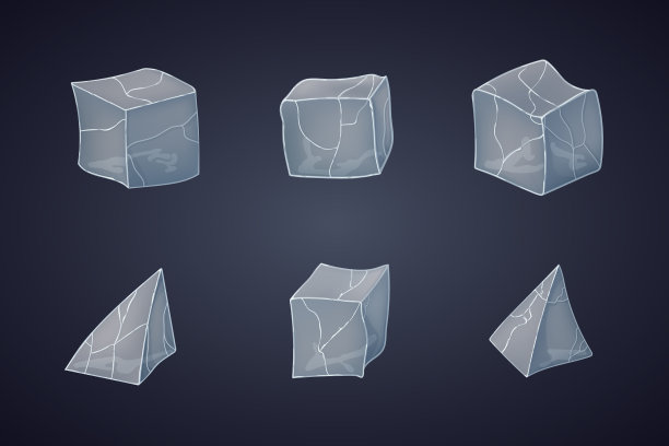 设置透明的冰块和金字塔图片下载