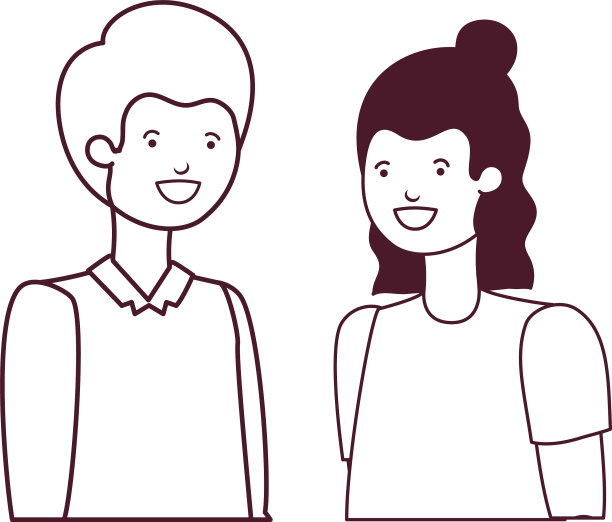 在白色背景中勾勒出年轻男子的轮廓图片下载