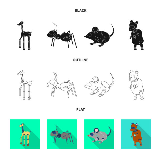 玩具和科学图标集图片下载