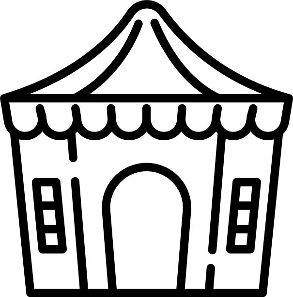 六角帐篷轮廓图标图片下载