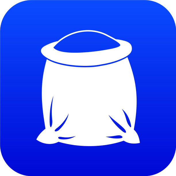 袋装满面粉图标数字蓝色图片下载