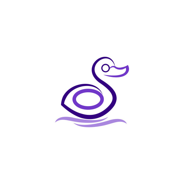 紫色鸭线艺术标志设计图片下载
