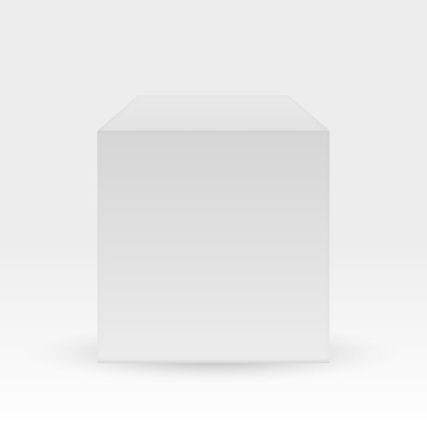 空白框孤立在白色背景白色立方体图片下载