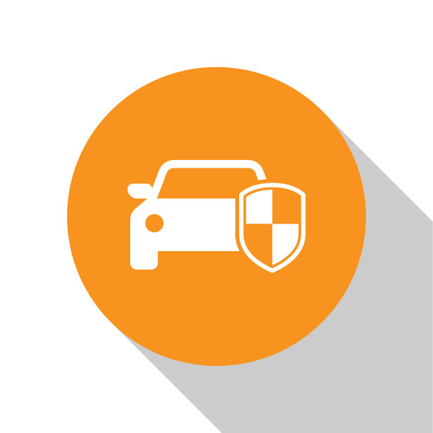 白色汽车保护或保险图标隔离图片下载