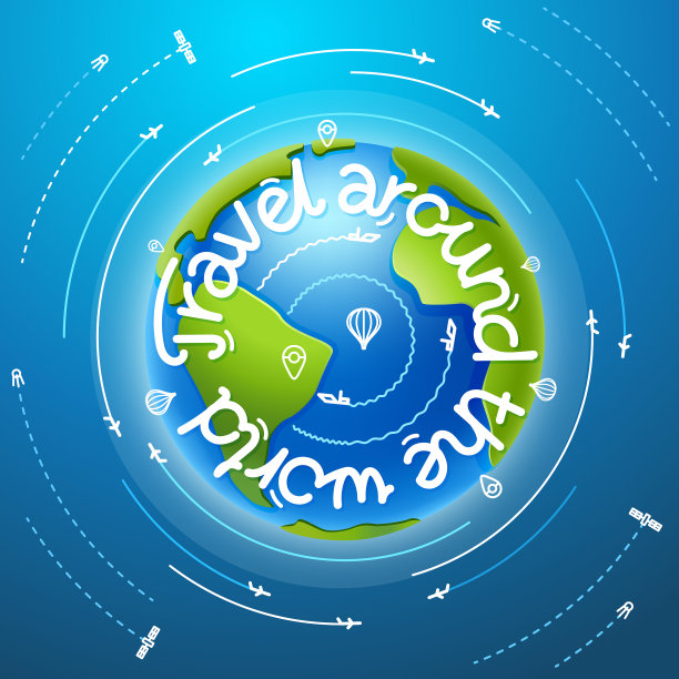 环游世界的概念与不同图片下载