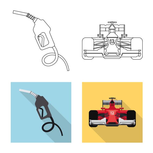 隔离对象汽车和拉力赛标志设置汽车图片下载