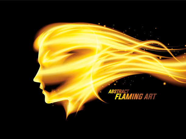 抽象燃烧的女人头图片下载