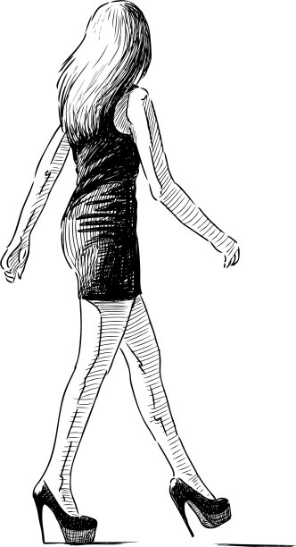 大步苗条的女孩图片下载