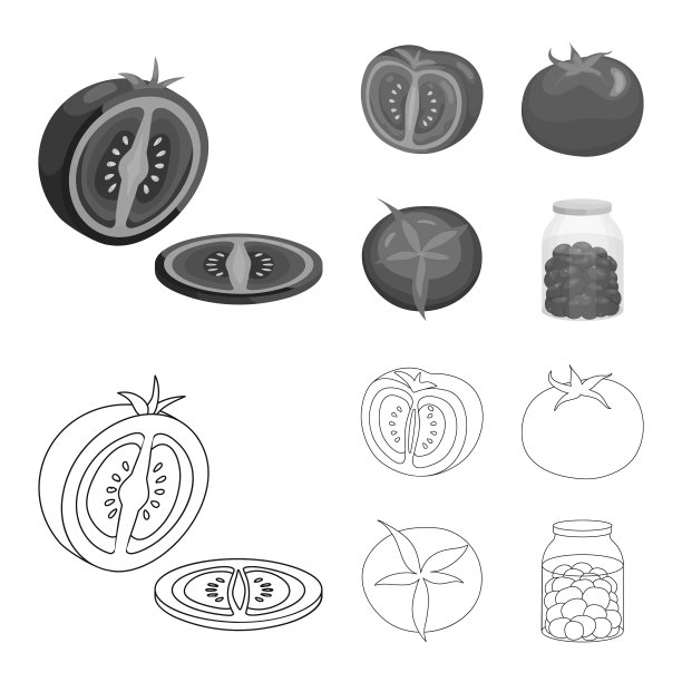 设计蔬菜和美味的标志套装图片下载