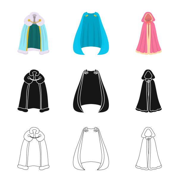 设计材料和服装符号集图片下载