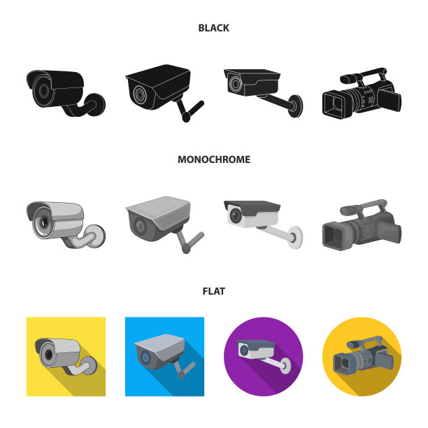 设计摄像机和相机符号集图片下载