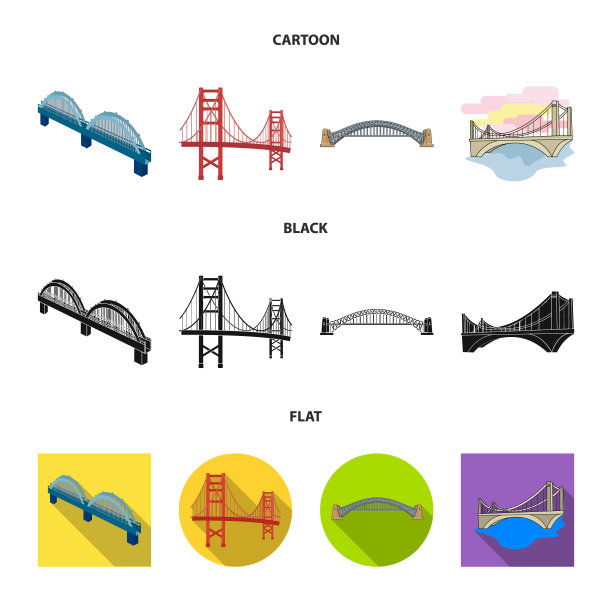 设计桥梁和建筑标志集图片下载