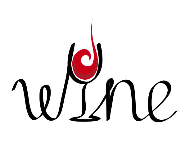 酒标手写体刻有玻璃红色的图片下载