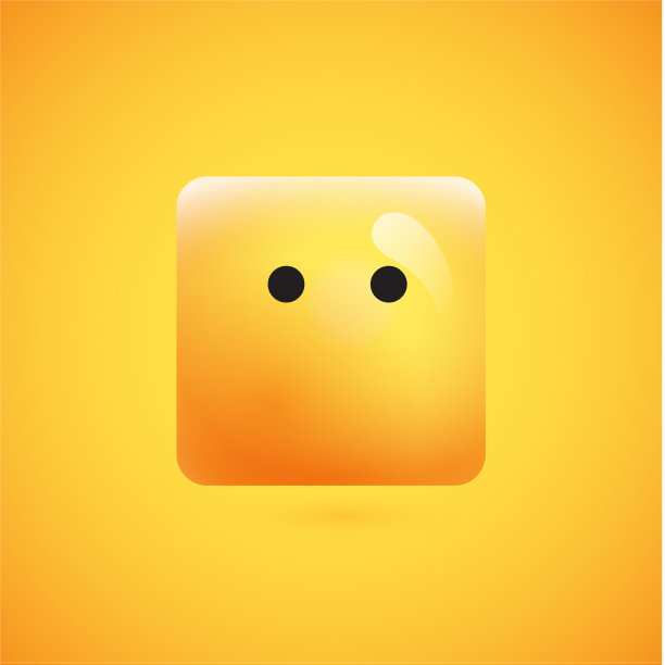 高细节方形黄色表情上的黄色图片下载