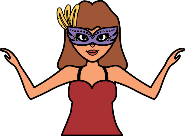 戴着狂欢节面具的美女图片下载