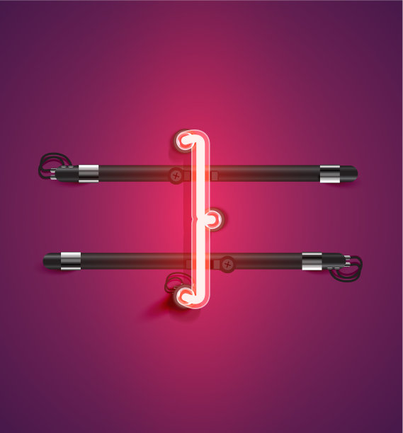 高细节霓虹灯字符从一个集合图片下载