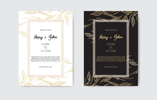 黑色背景上的金色复古贺卡图片下载