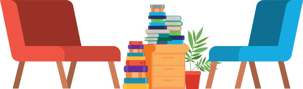 有沙发和书柜的客厅图片下载