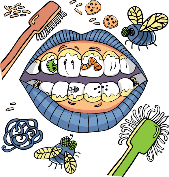 口腔卫生幽默与嘴显示图片下载