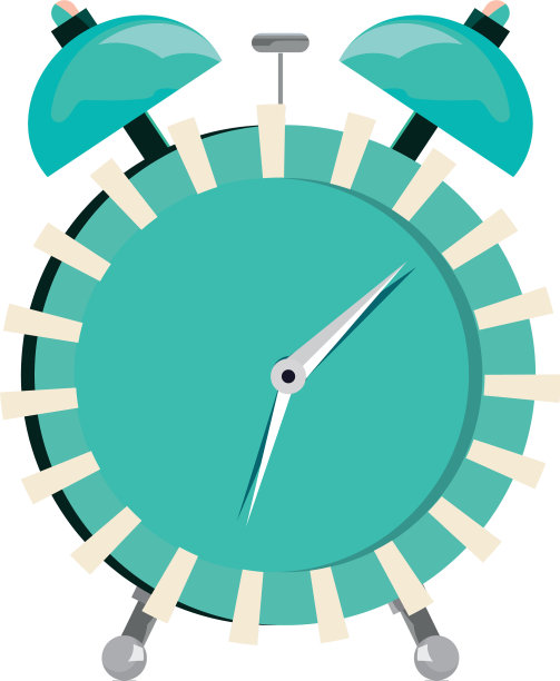 闹钟醒在白色背景图片下载