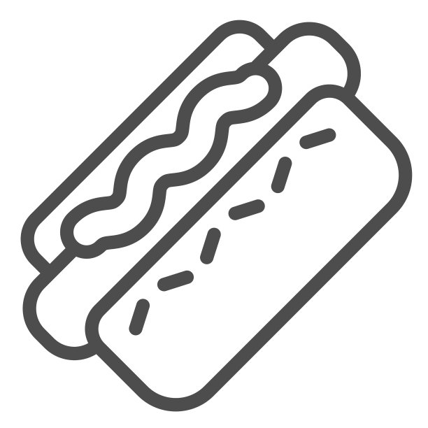 热狗线标志的街头食品图片下载