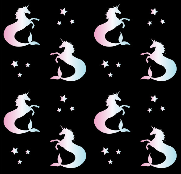 无缝图形全息海马图片下载