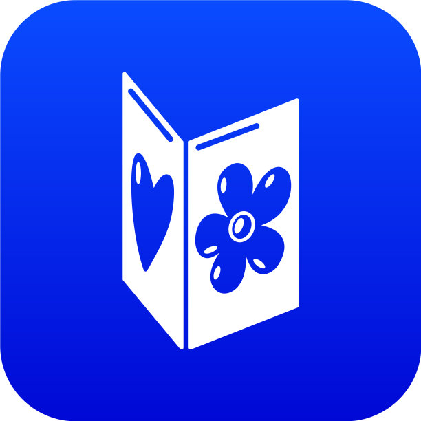 明信片图标蓝色图片下载