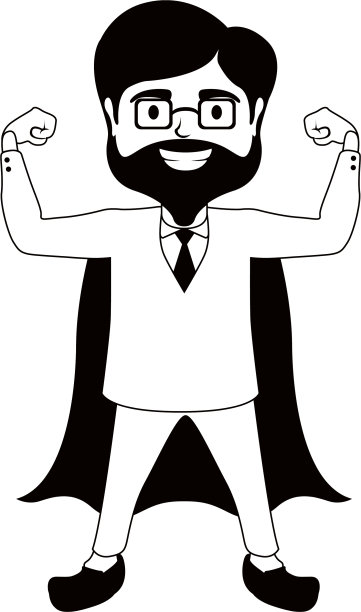 黑白的角色，一个超级爸爸商人图片下载