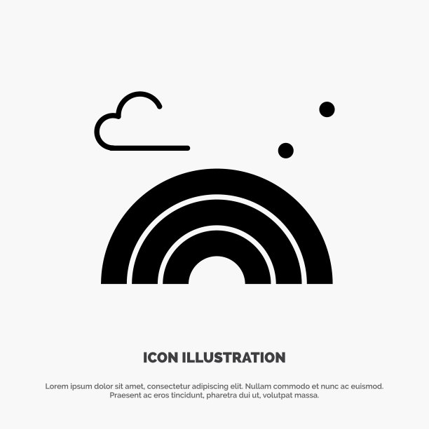 大自然彩虹春波立体象形图标图片下载