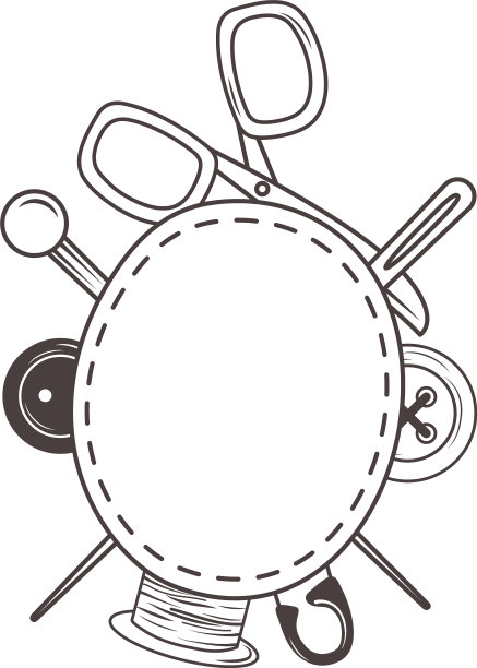 孤立的裁缝店图标设置设计图片下载