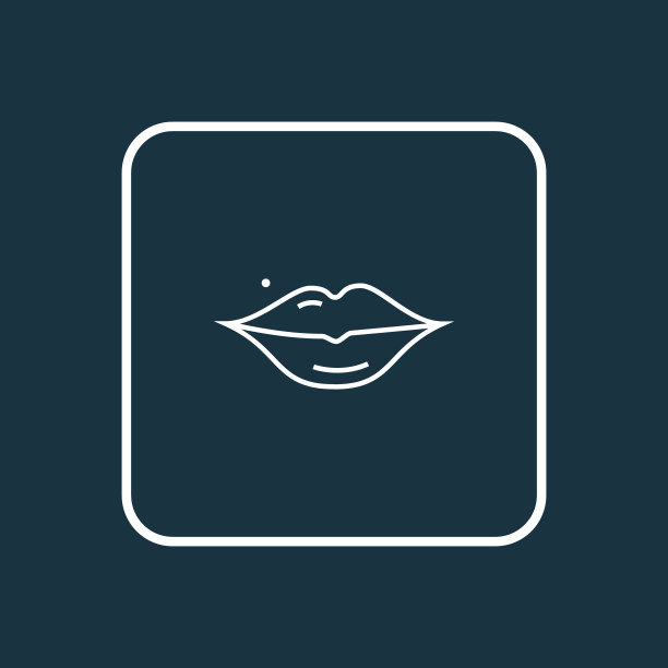 嘴唇图标线符号优质隔离图片下载