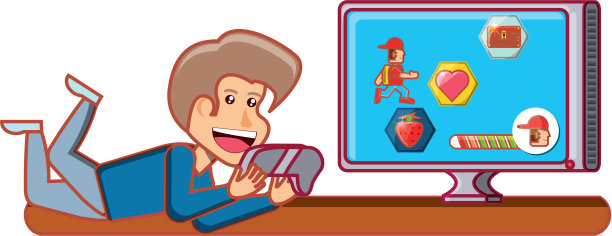 玩电子游戏的男孩图片下载