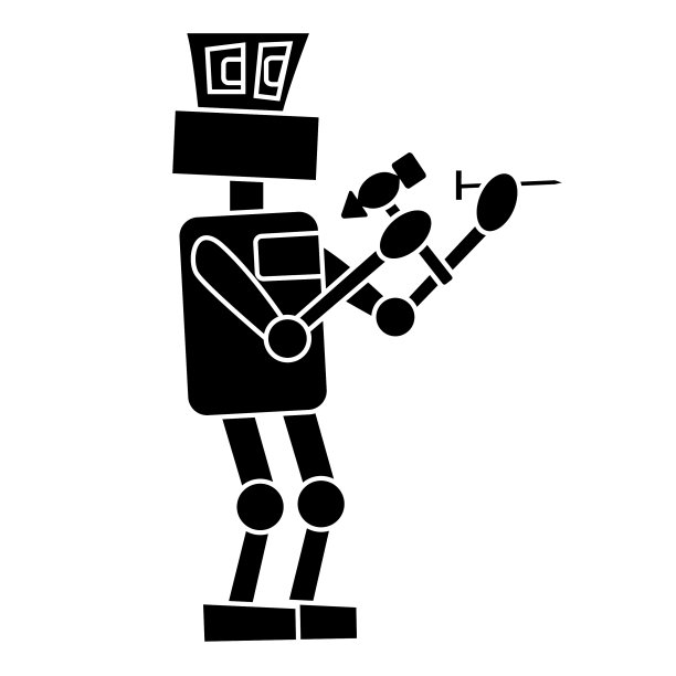 机器人正在锤打一颗钉子图片下载