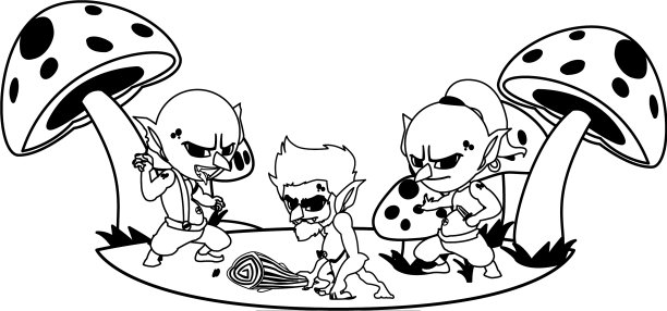 丑陋的巨魔和穴居人侏儒在营地魔法图片下载