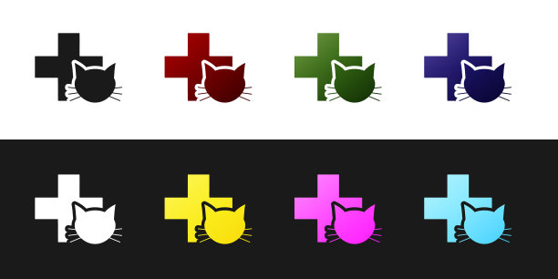 设置兽医诊所符号图标隔离图片下载