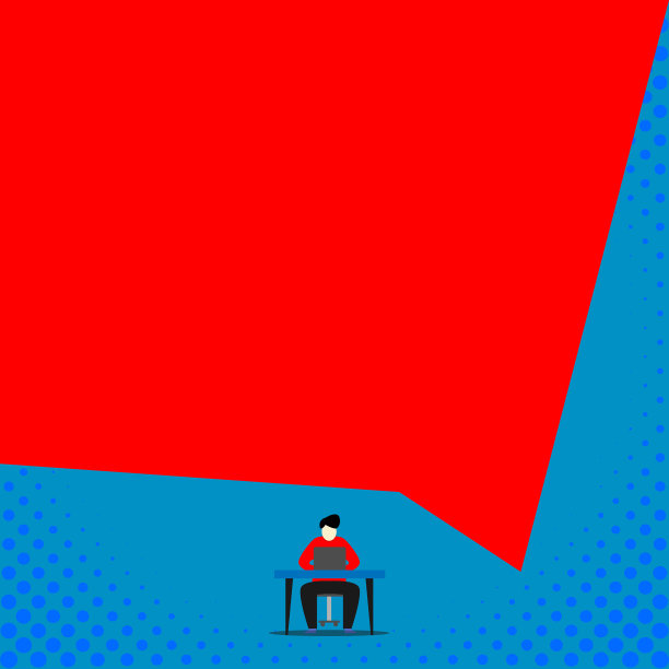 正面视图年轻人坐在椅子书桌工作图片下载