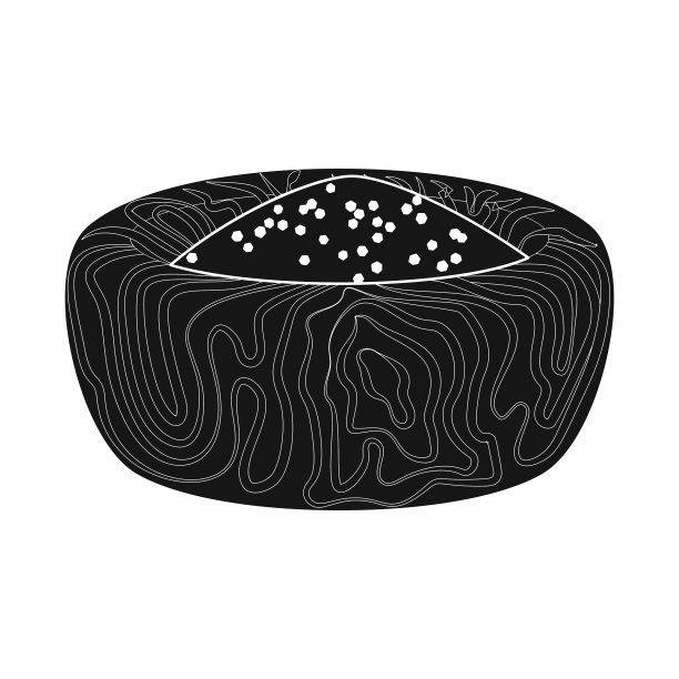 孤立物体碗和咸味符号集图片下载