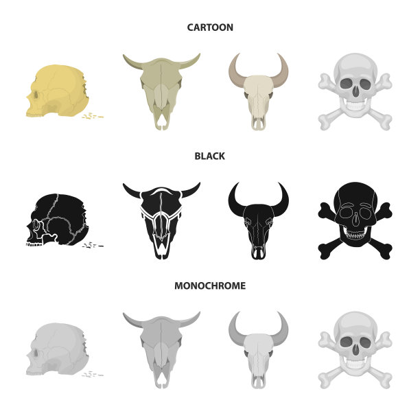 设计骨架和字符标志集图片下载