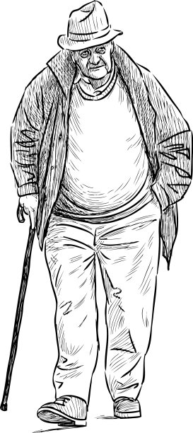 拄着拐杖的老人图片下载