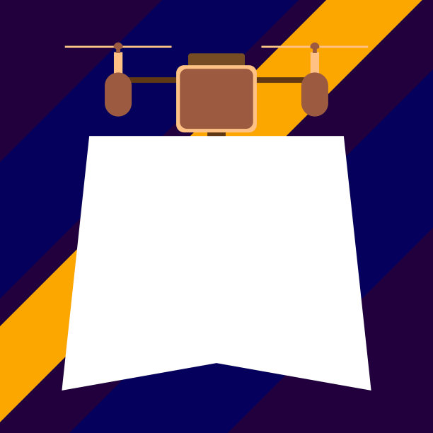 近前视图无人机持有向下旗帜图片下载