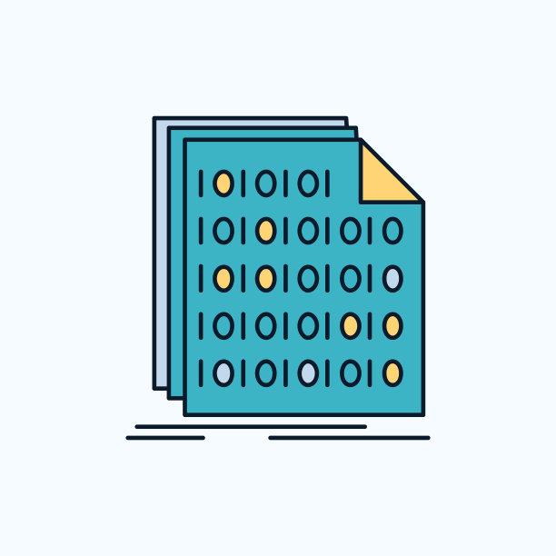 二进制代码编码数据文档扁形图标绿色图片下载