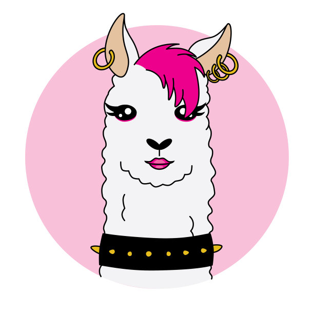 大羊驼带耳环图片下载