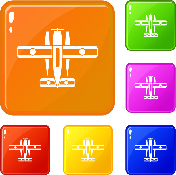 滑雪装备飞机图标设置颜色图片下载