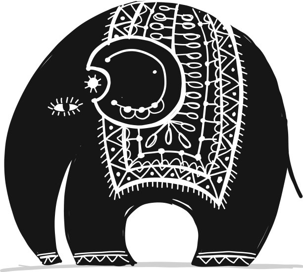 可爱的大象草图为您的设计图片下载