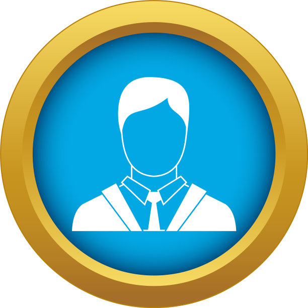 身穿西装的男子图标蓝色孤立图片下载