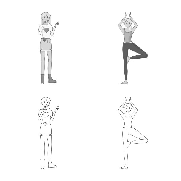 设计姿态和情绪的符号集图片下载