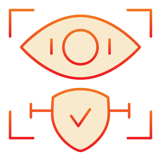 视网膜识别认可的平面图标眼睛图片下载