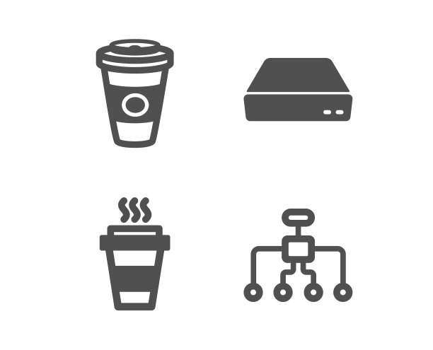 外卖迷你电脑和外卖咖啡图标图片下载