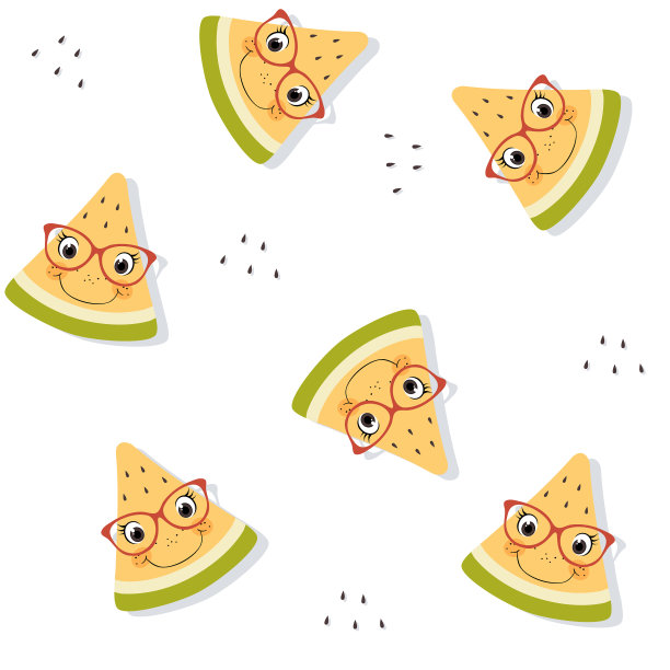 无缝花纹鲜黄西瓜配图片下载