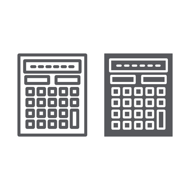 数学计算器线性图标图片下载